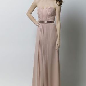 Chiffon gown w satin belt